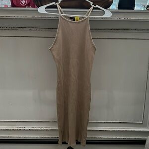 Beige Halter T-Shirt Dress Size Large